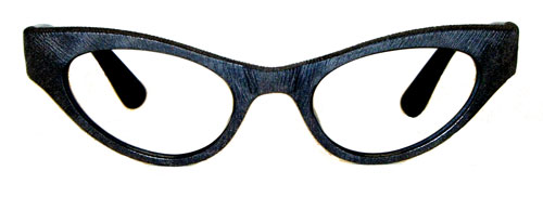 Vintage 1960's burnished black cateye frames