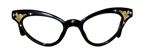1950's rhinestone studded cateye eyeglass frames