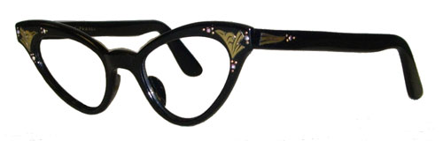 1950's rhinestone studded cateye eyeglass frames
