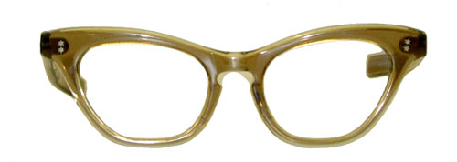 Vintage transluscent smoke color cat eye eyeglass frames