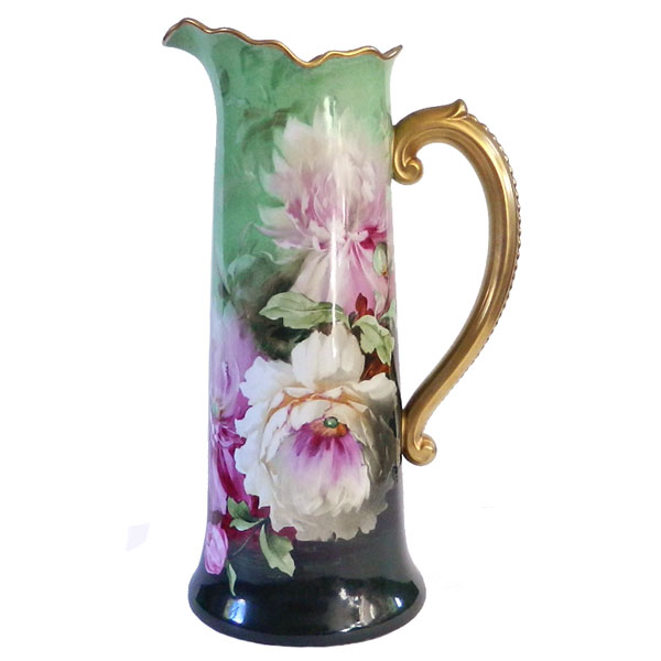 Art Nouveau Jean Pouyat Limoges Hand Panted French Pitcher