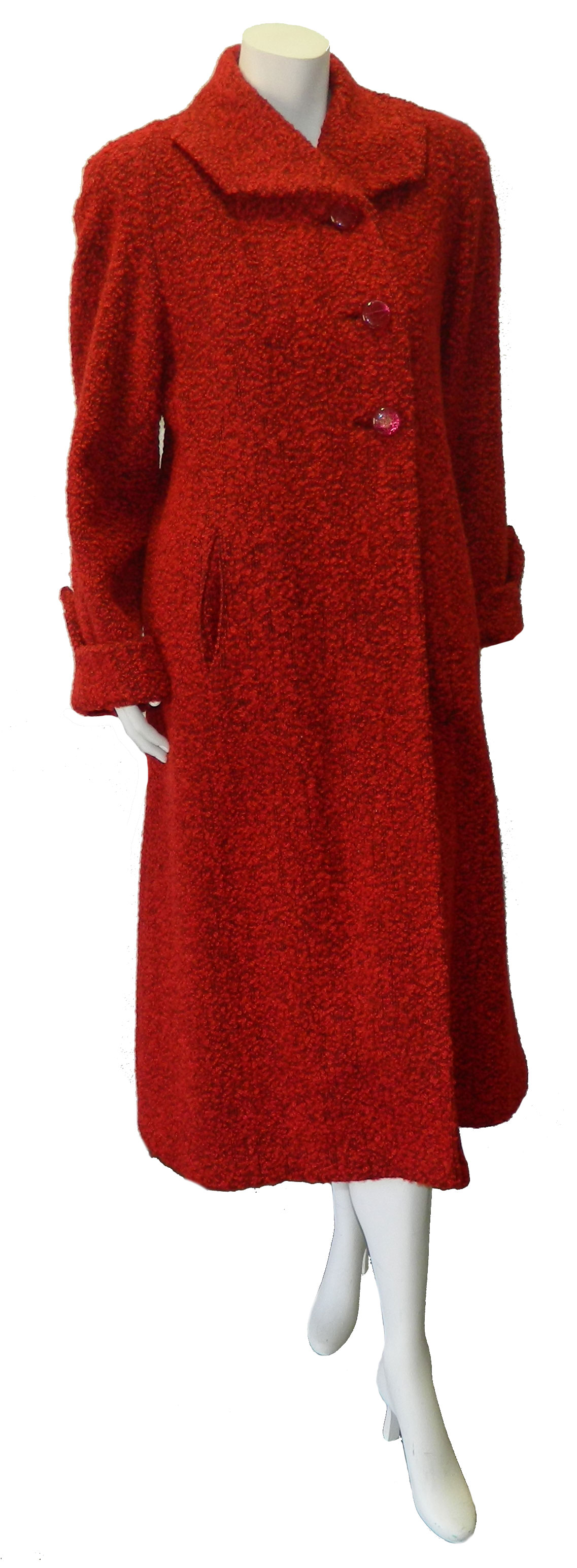 1950's red tweed coat