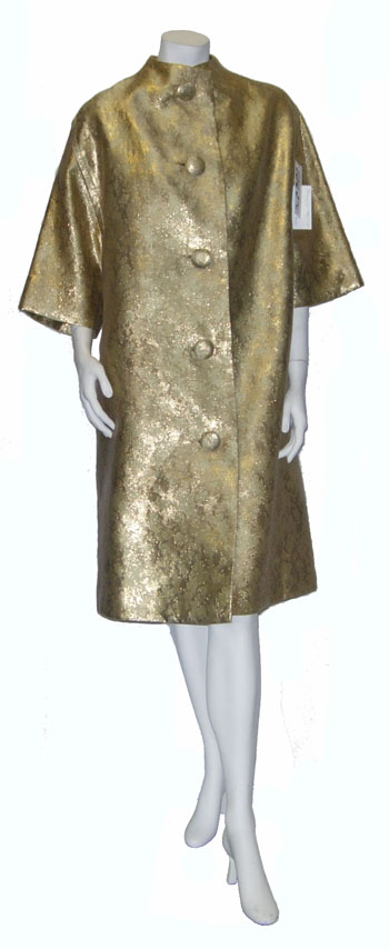 Late 1950's gold brocade coat with half sleeves