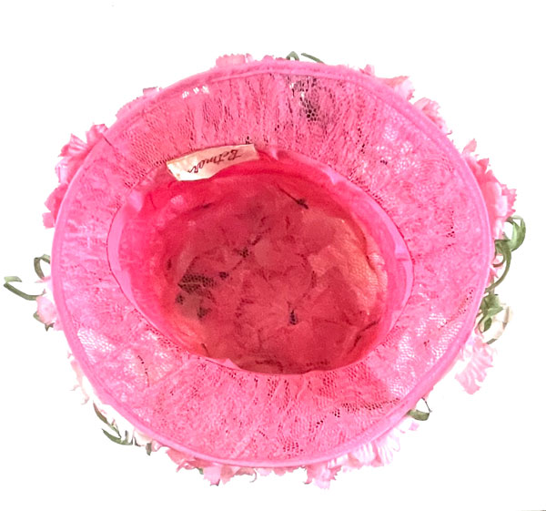 1960s pink floral hat