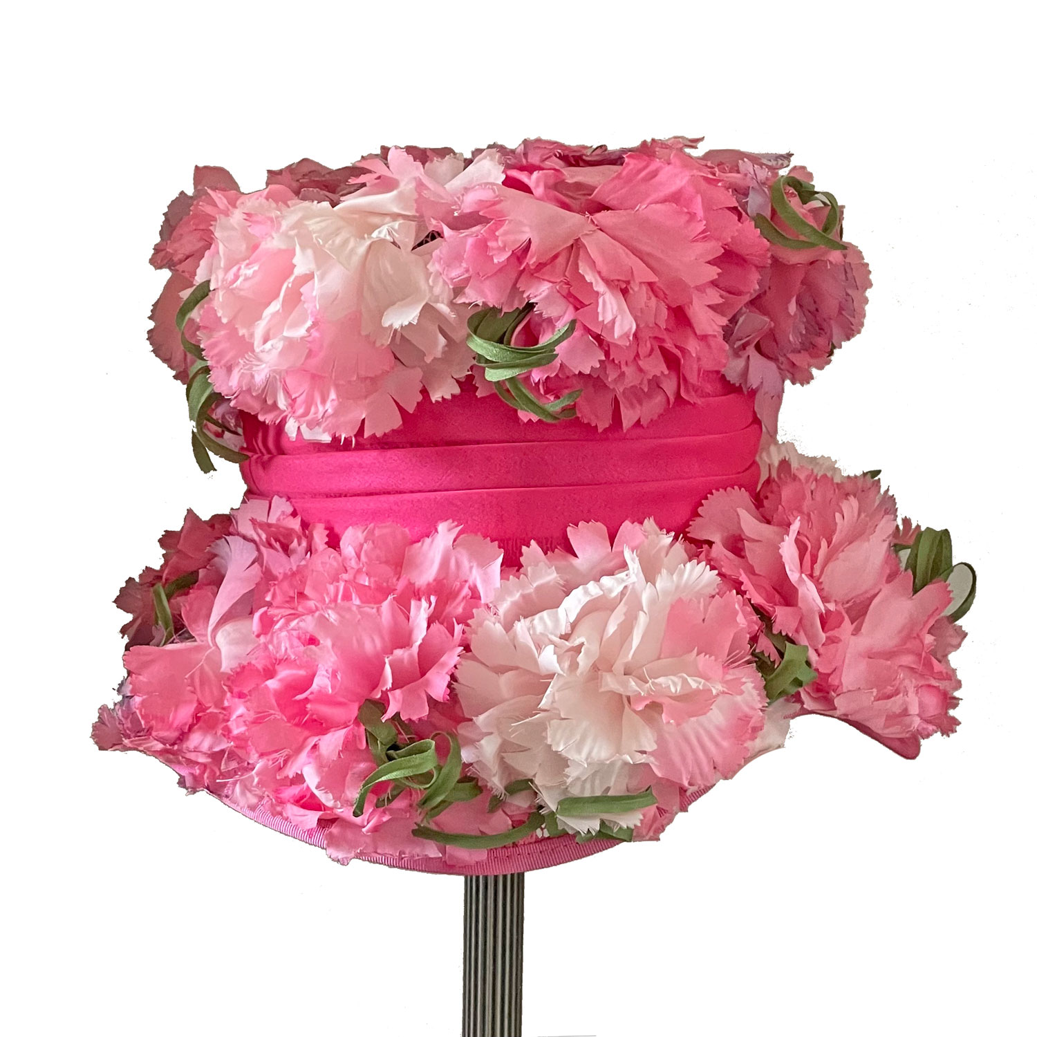 1960s pink floral hat