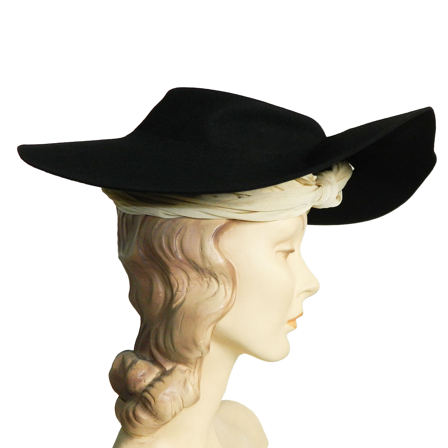 1940s wide brim hat