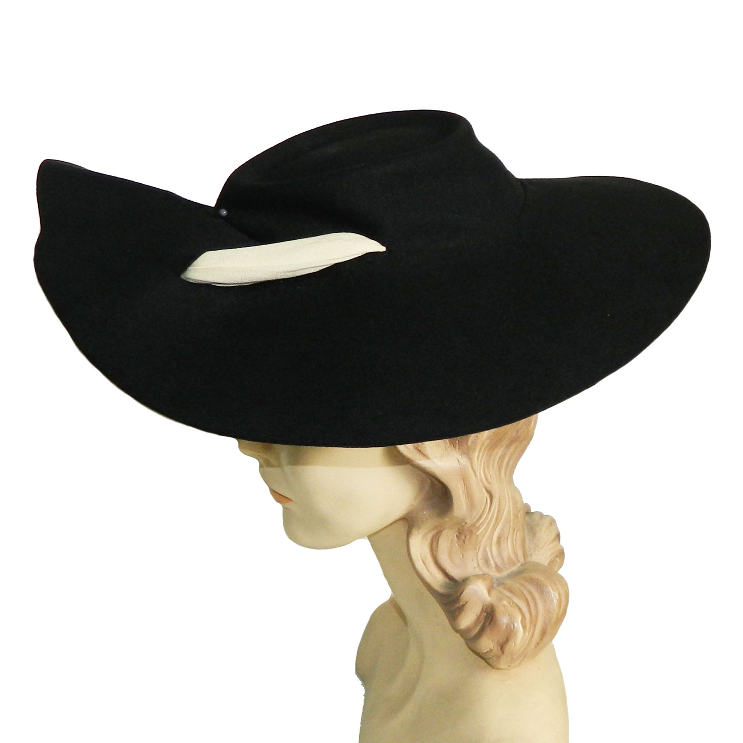 1940s wide brim hat