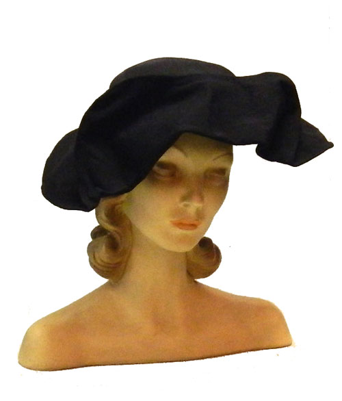 vintage 1930's black hat