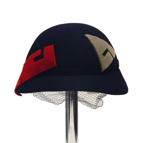 1950's navy blue felt hat