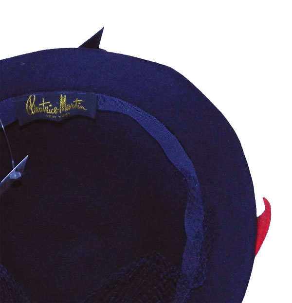 navy blue 1930's hat