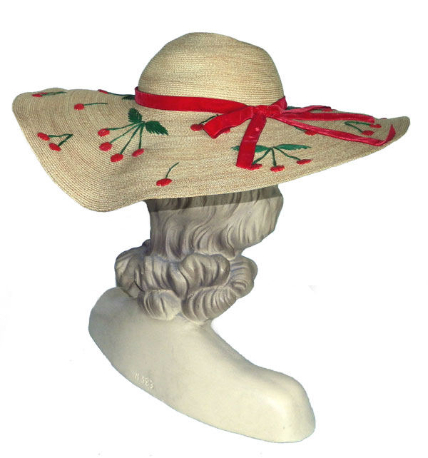 1950's staw sun hat by Madam Irene