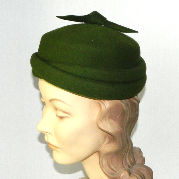 1960's green pill box hat