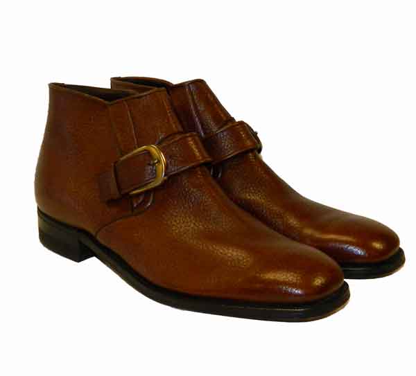 Vintage brown monk strap ankle boots