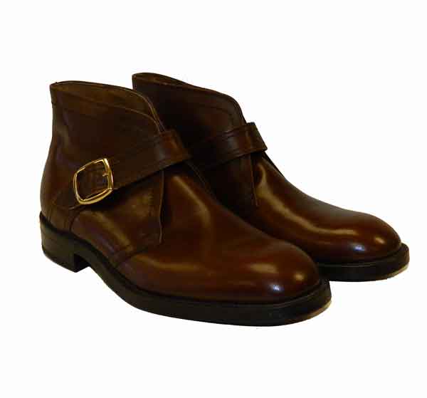 Vintage brown monk strap ankle boots