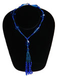 1920s cobalt blue beaded necklace