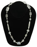 Etched glass bead necklace