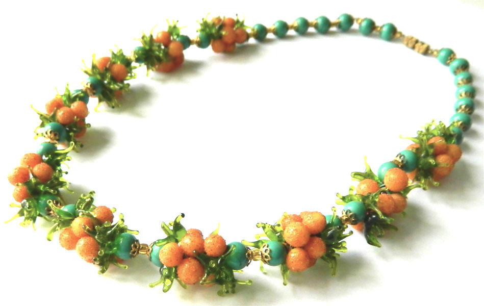 Murano glass fruit necklace