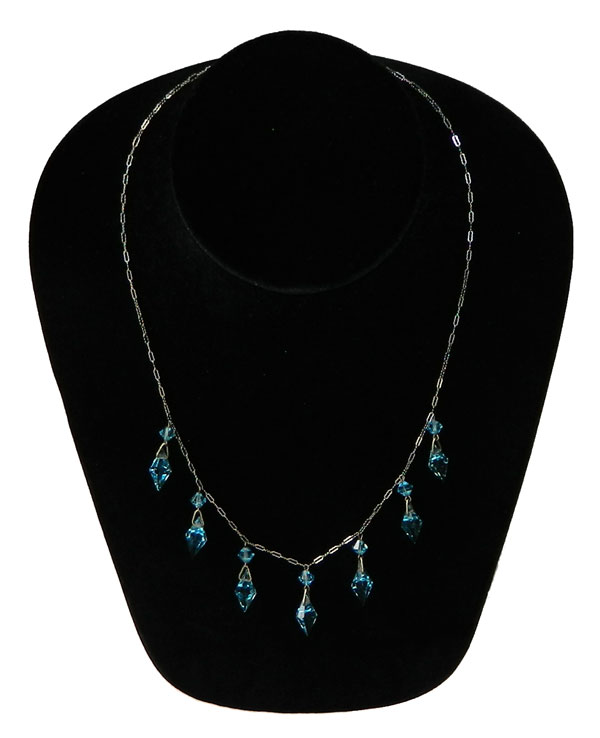 1920's blue crystal necklace