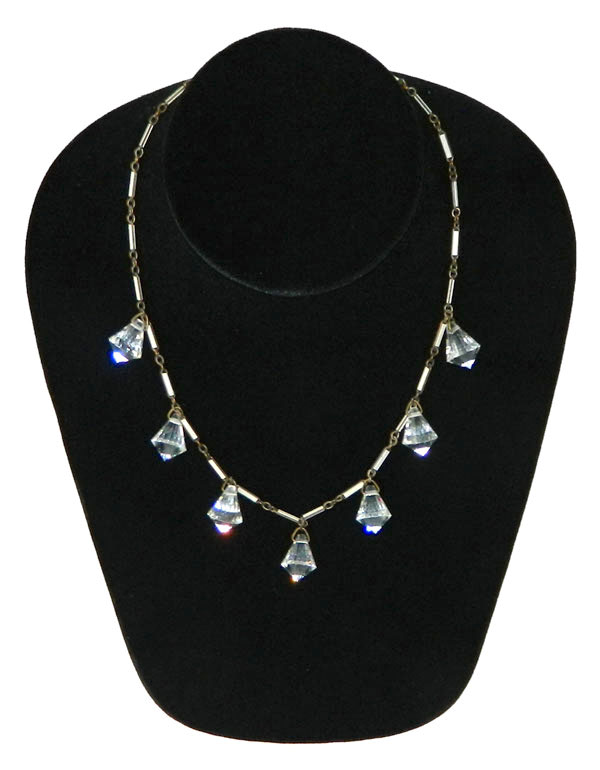1920's enameled crystal necklace