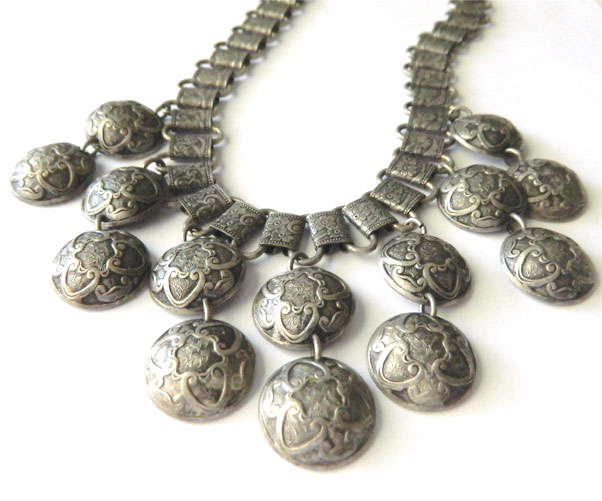 Antique nickel silver necklace