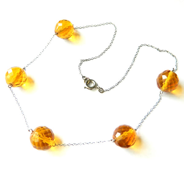 1920's amber glass necklace