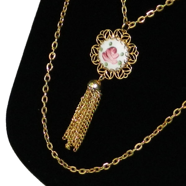 enameled pendant necklace
