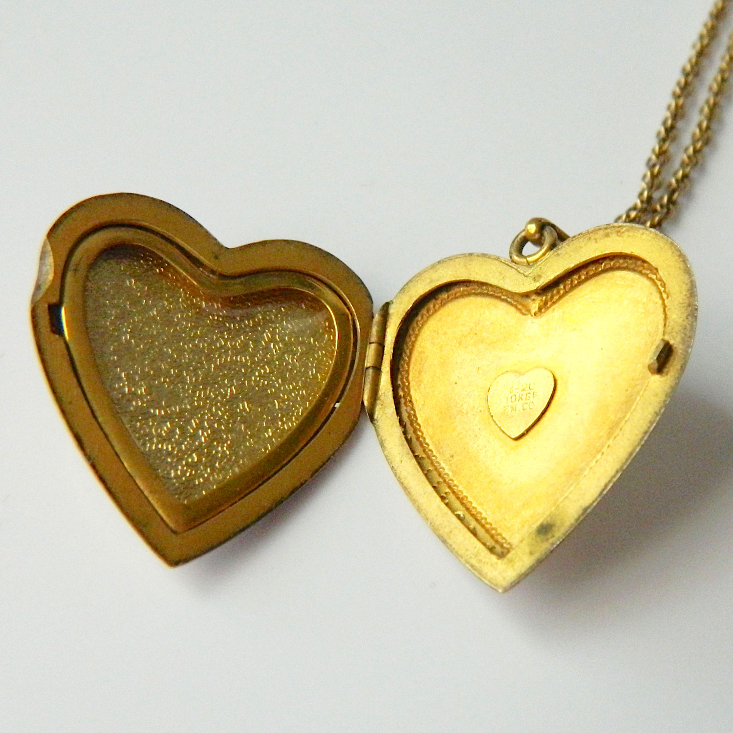Antique heart locket necklace