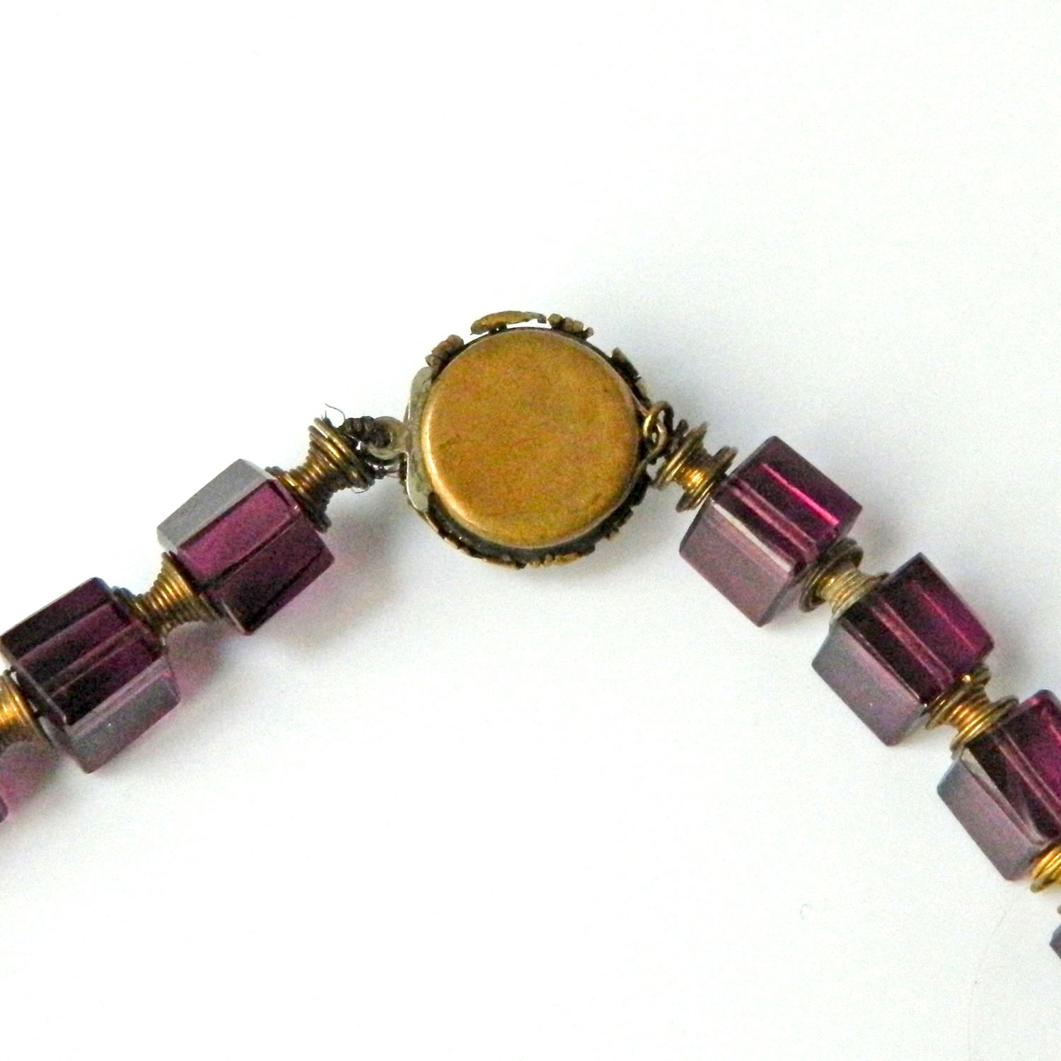 Purple Cube Bead Necklace