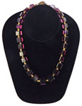 Purple Cube bead necklace
