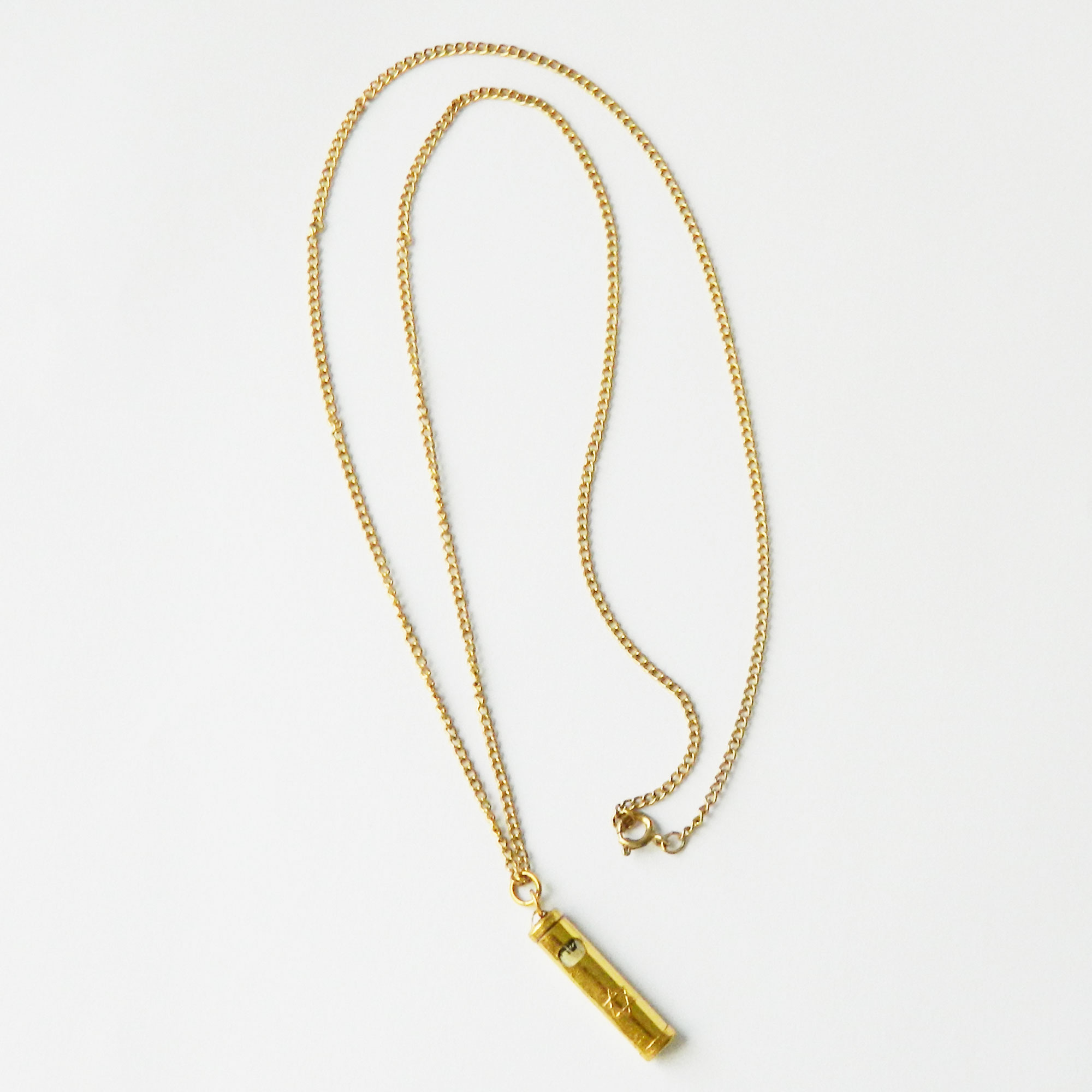 Vintage mezuzah pendant necklace