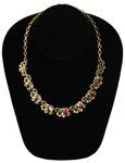 Pink Aurora Borealis rhinestone necklace