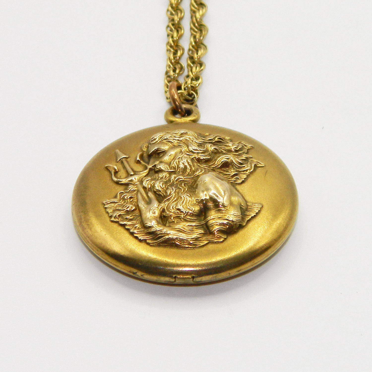 Antique Neptune locket necklace