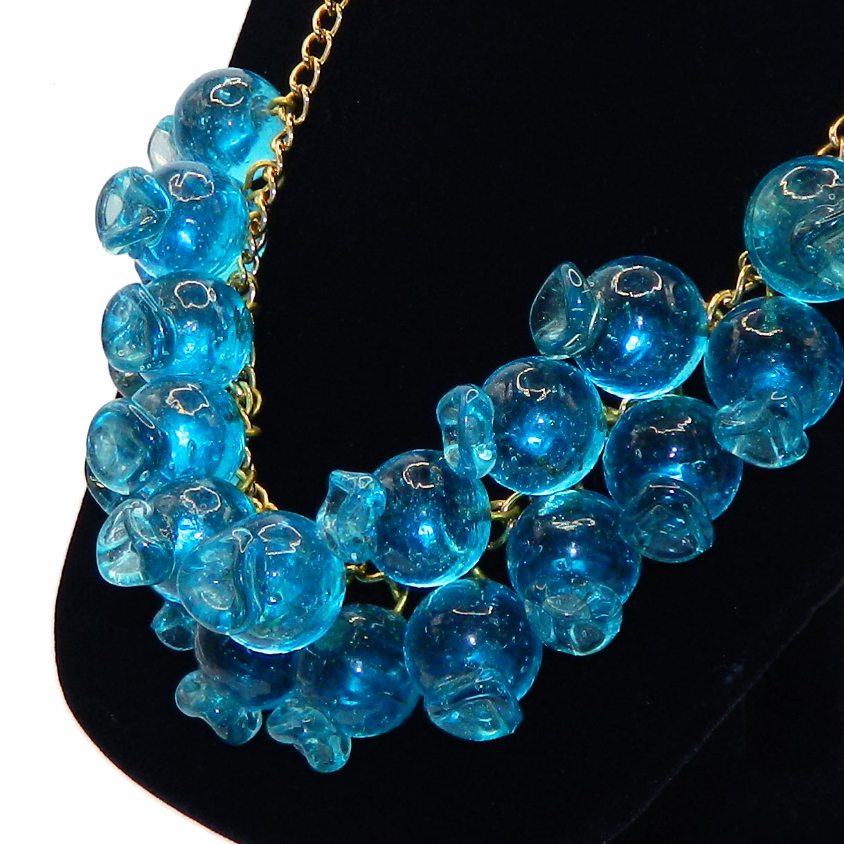 Aqua Glass Bauble Necklace