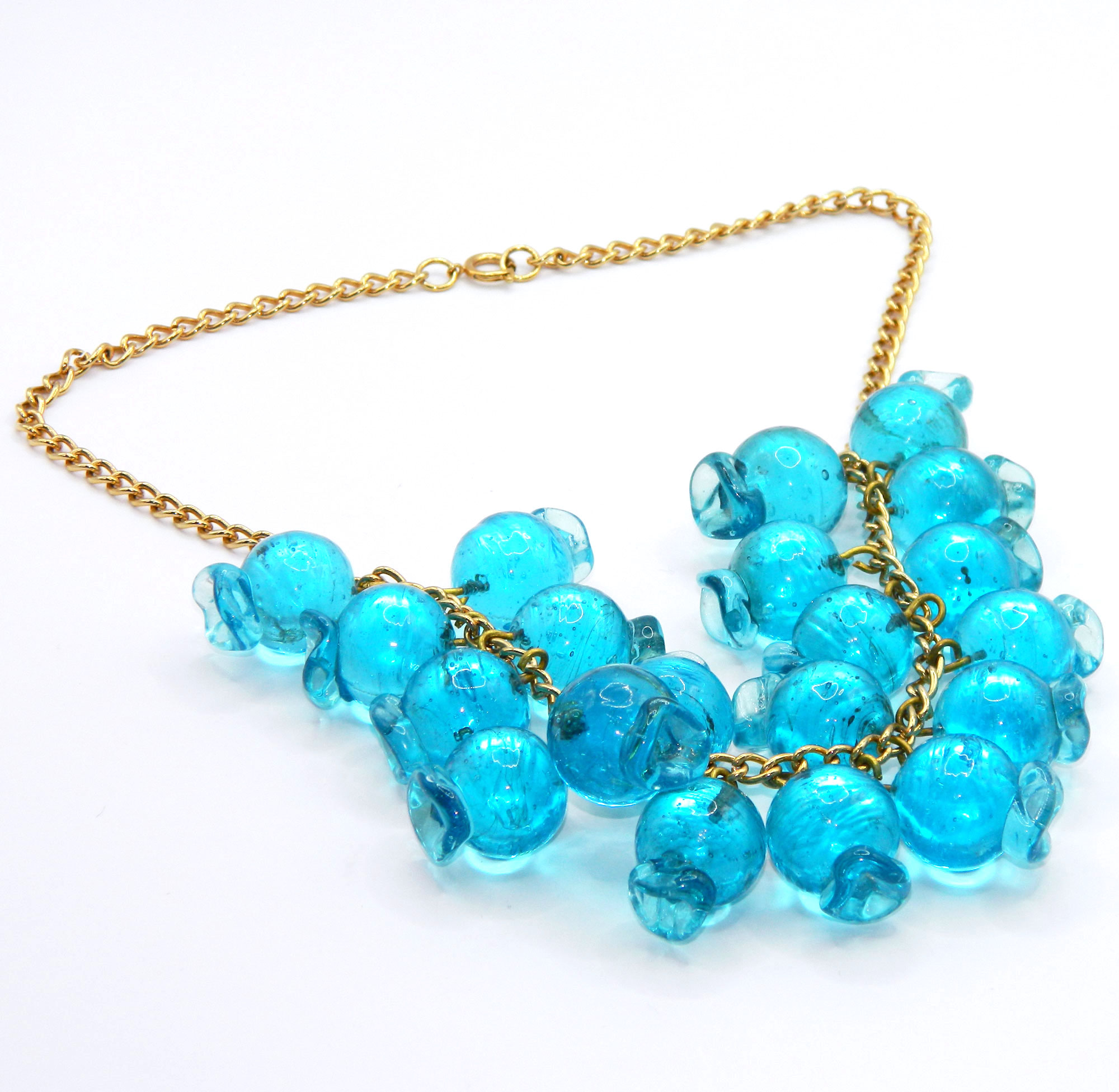 Aqua Glass Bauble Necklace