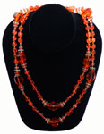 Orange Art Deco bead necklace