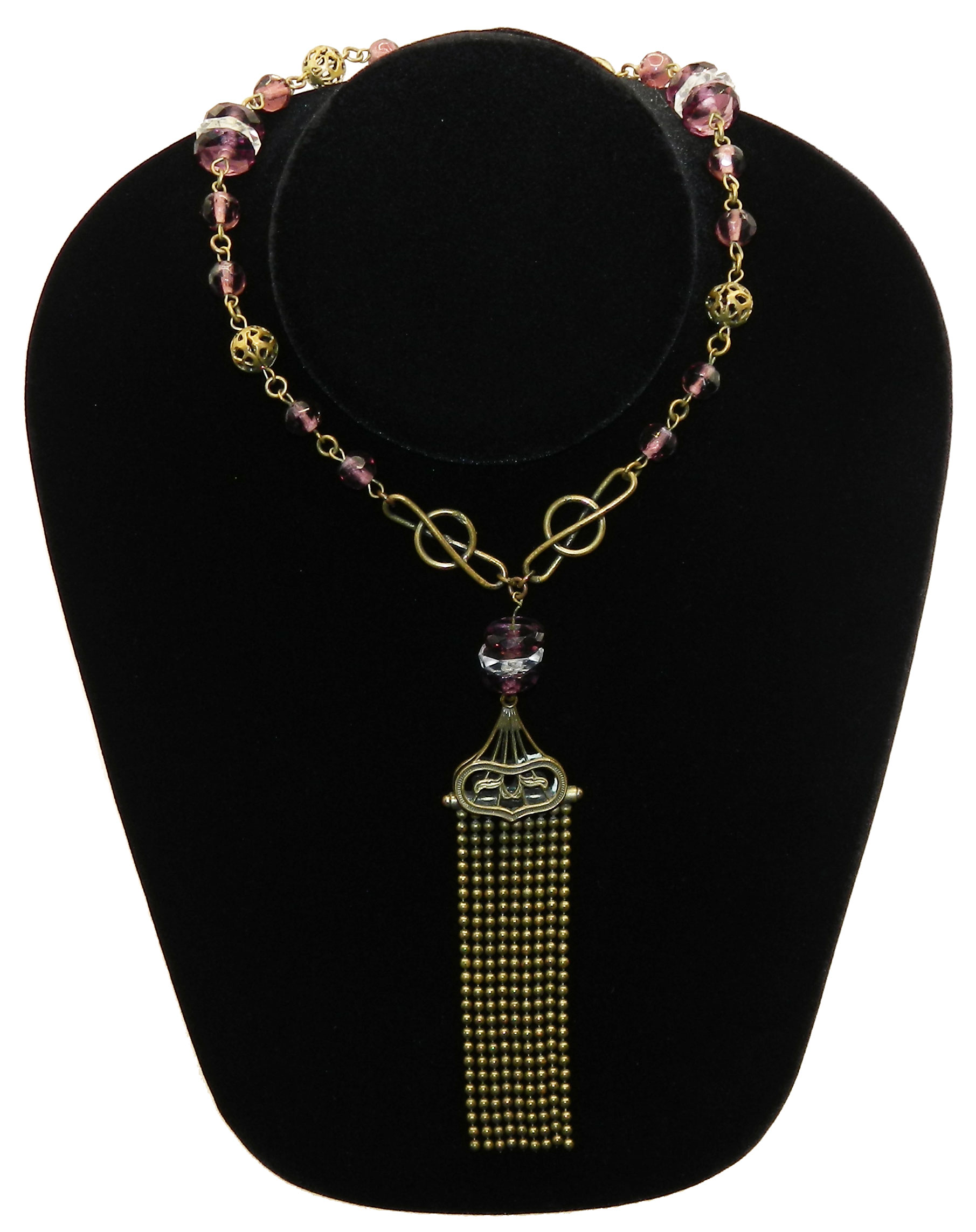 Art Deco beaded pendant necklace