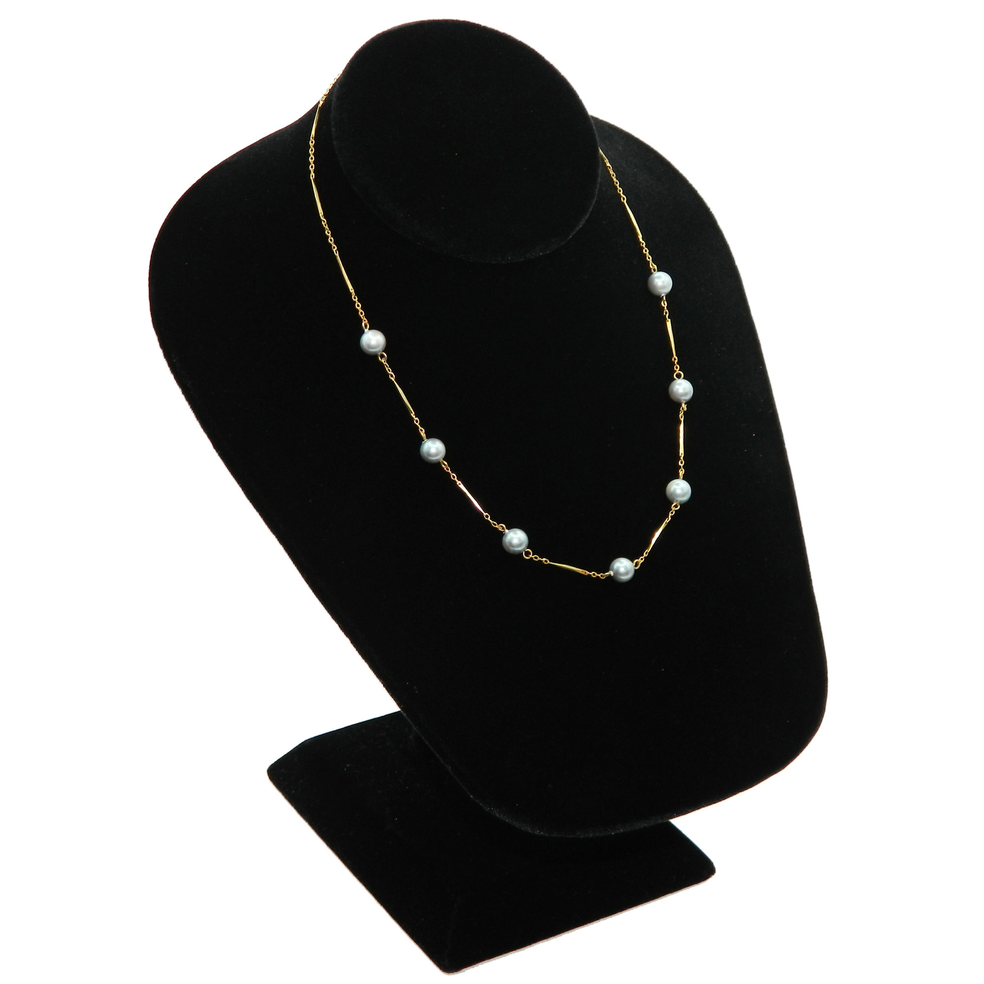 Grey faux pearl necklace