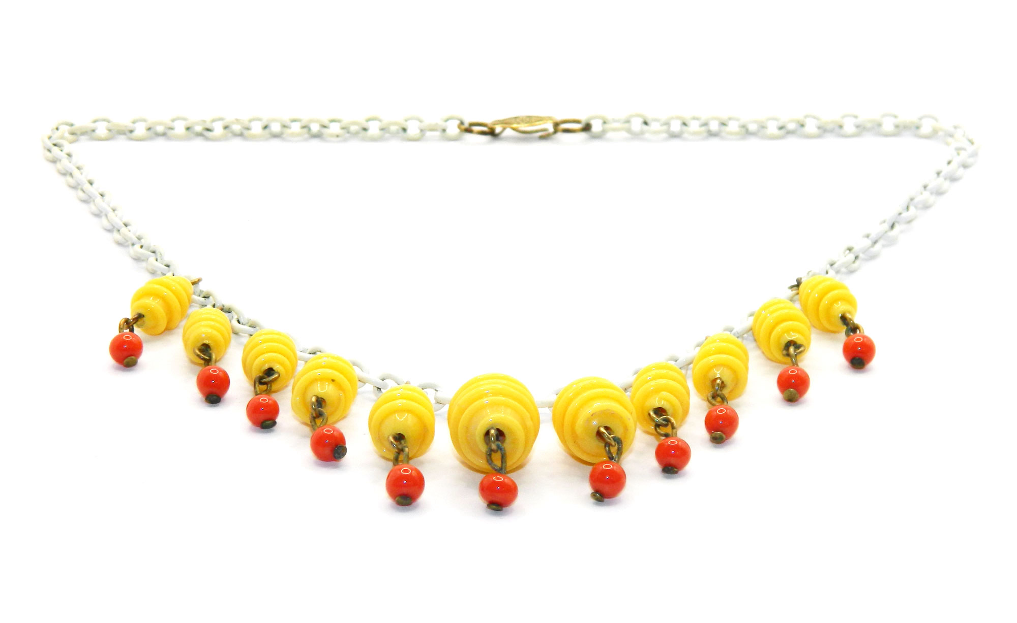 Art Deco glass spiral beaded necklace