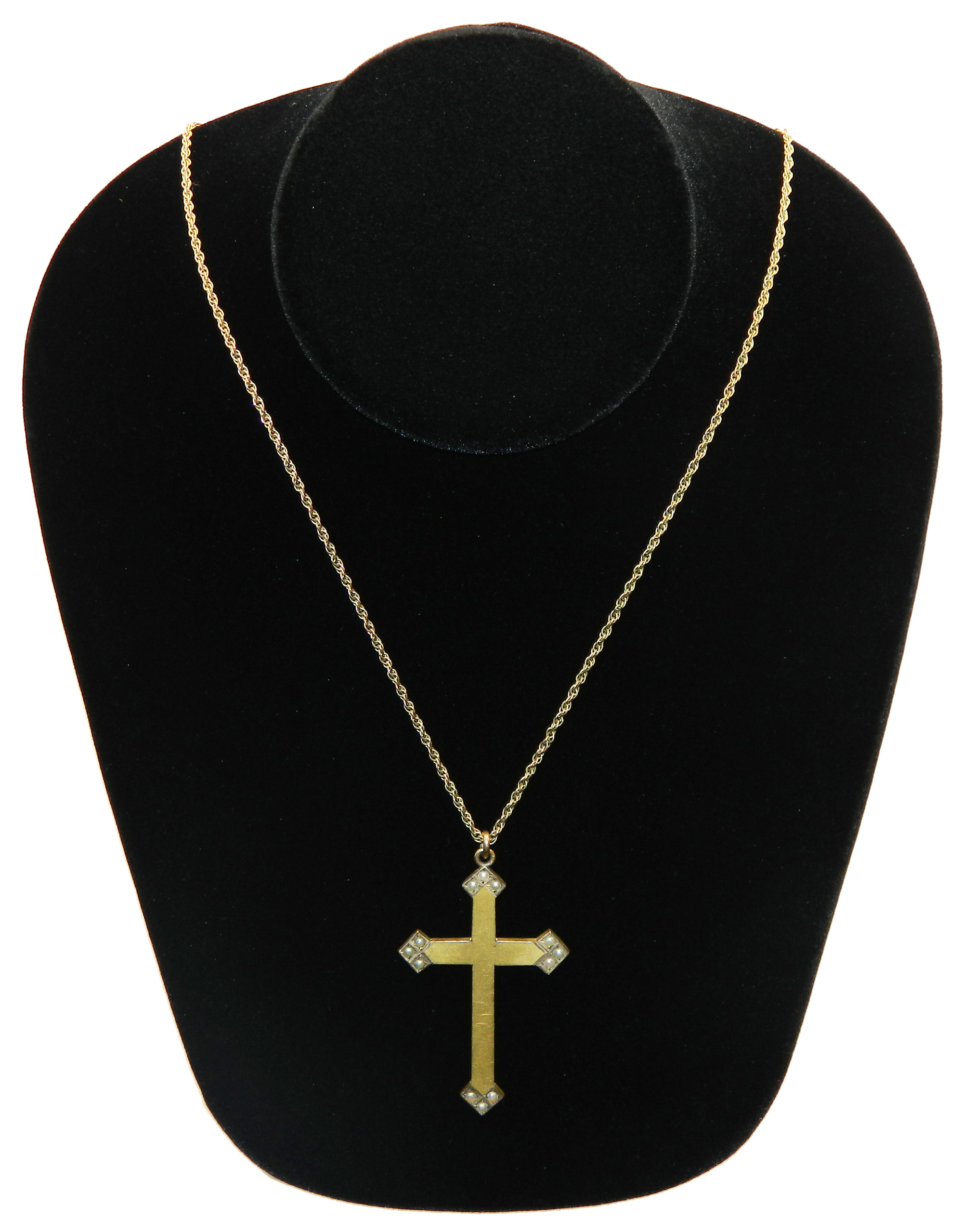 Vintage cross pendant necklace