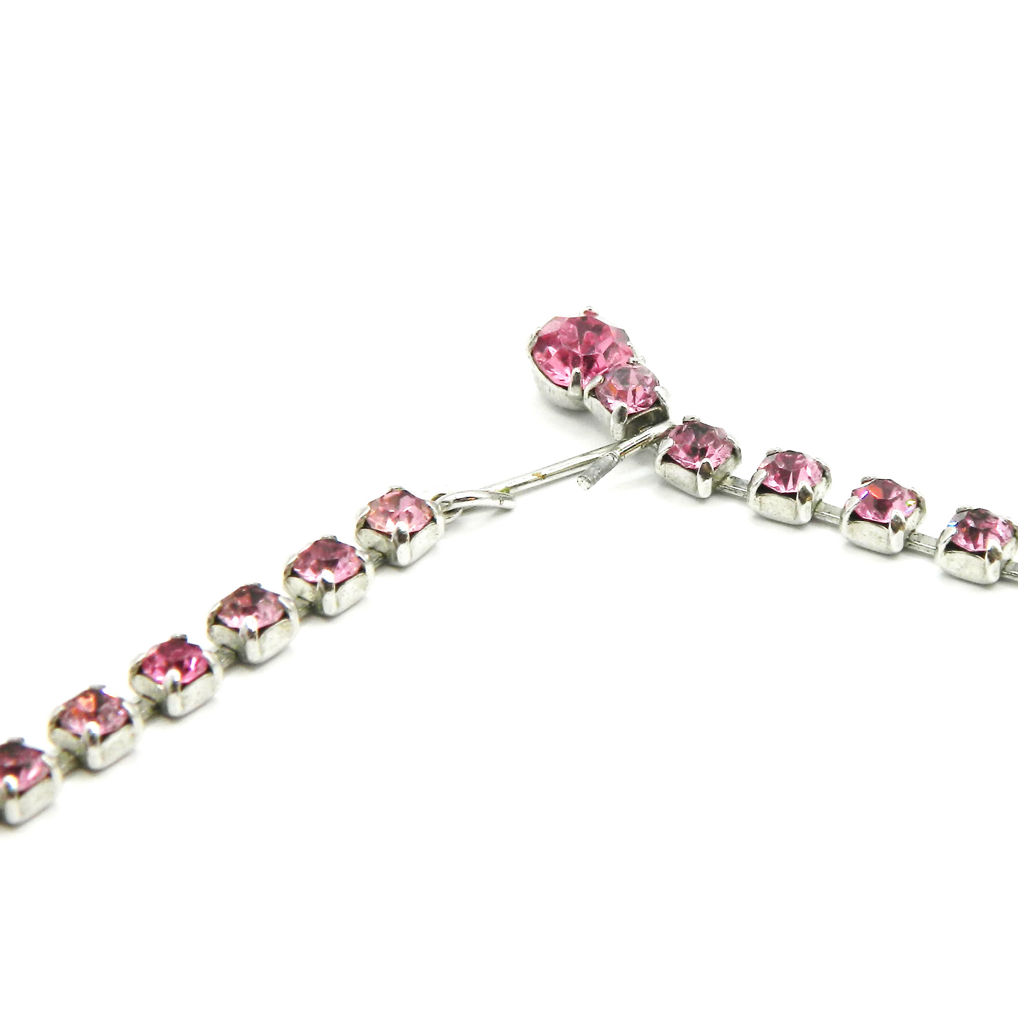 1950s pink rhinestone necklace