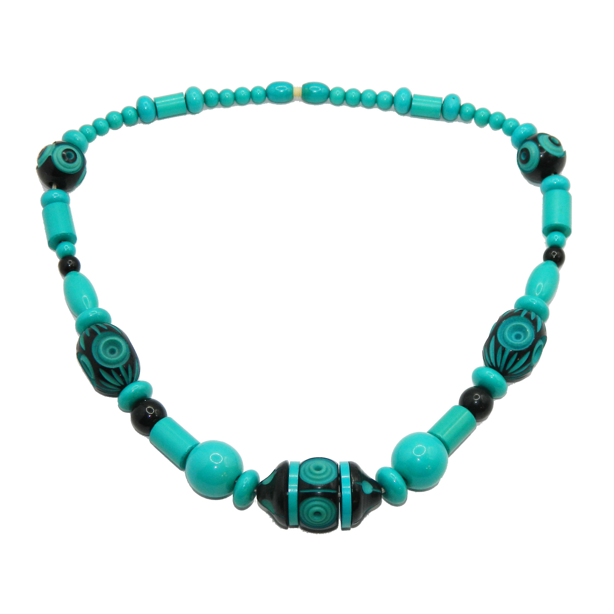 1930s Art Deco celluloid bead necklace