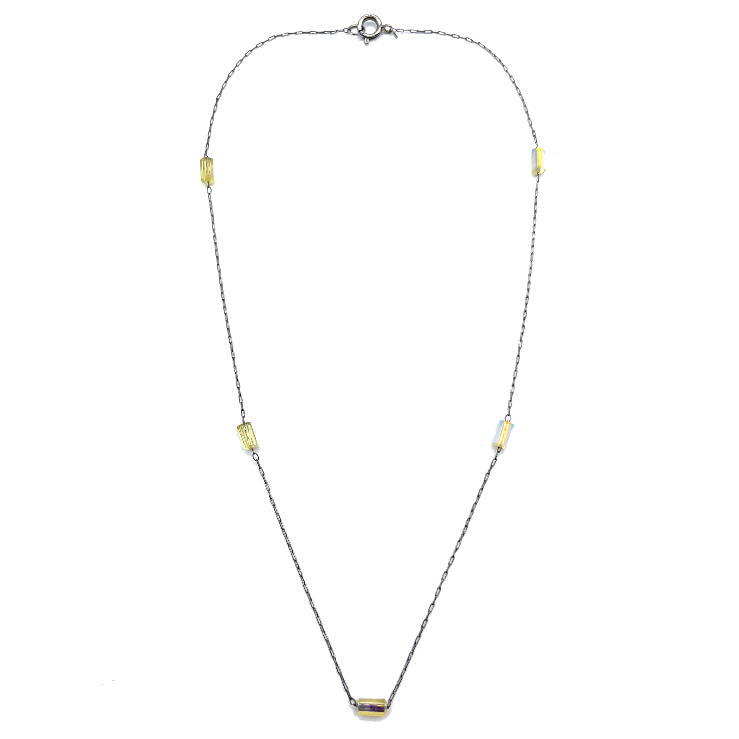 Yellow crystal bead necklace