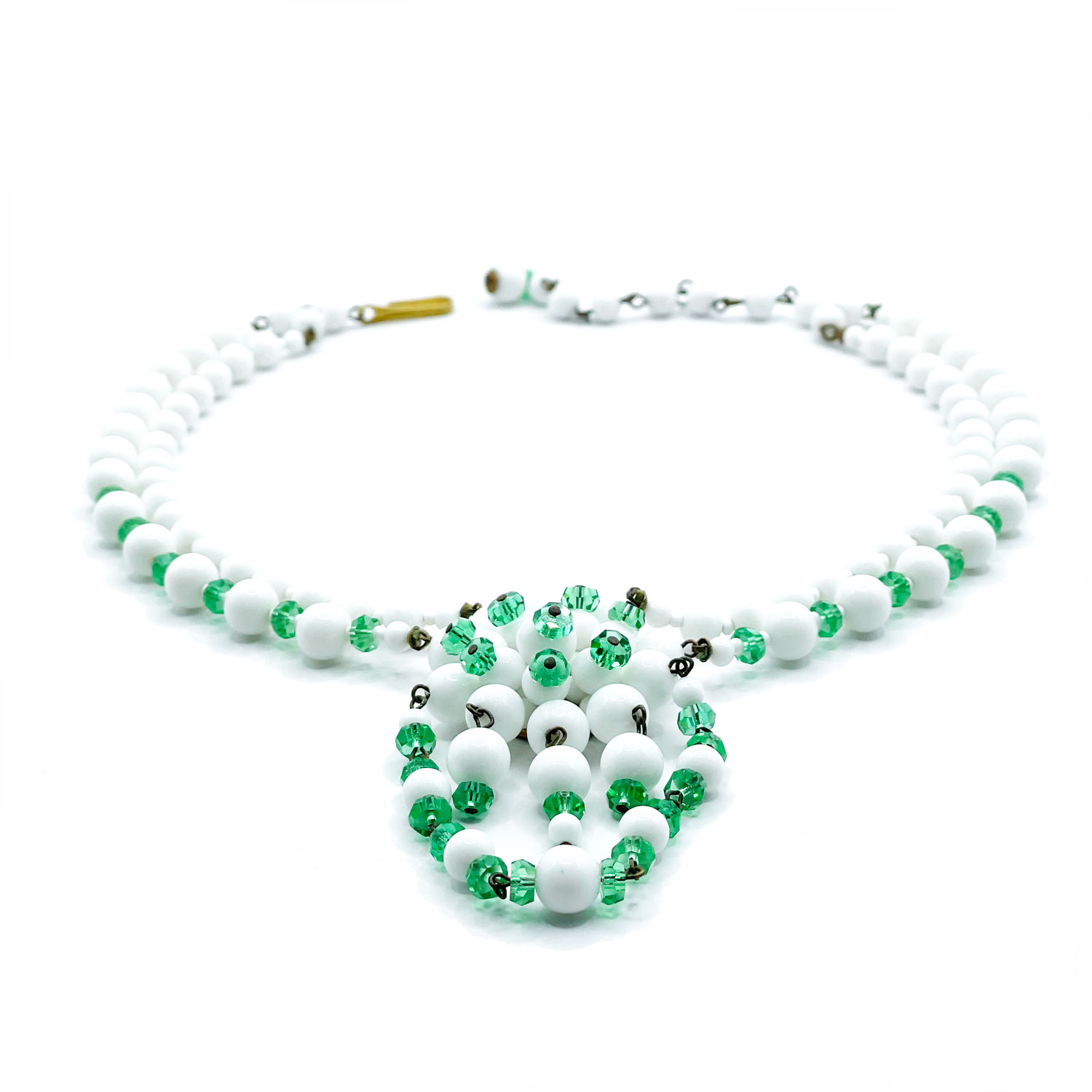 White glass bead necklace