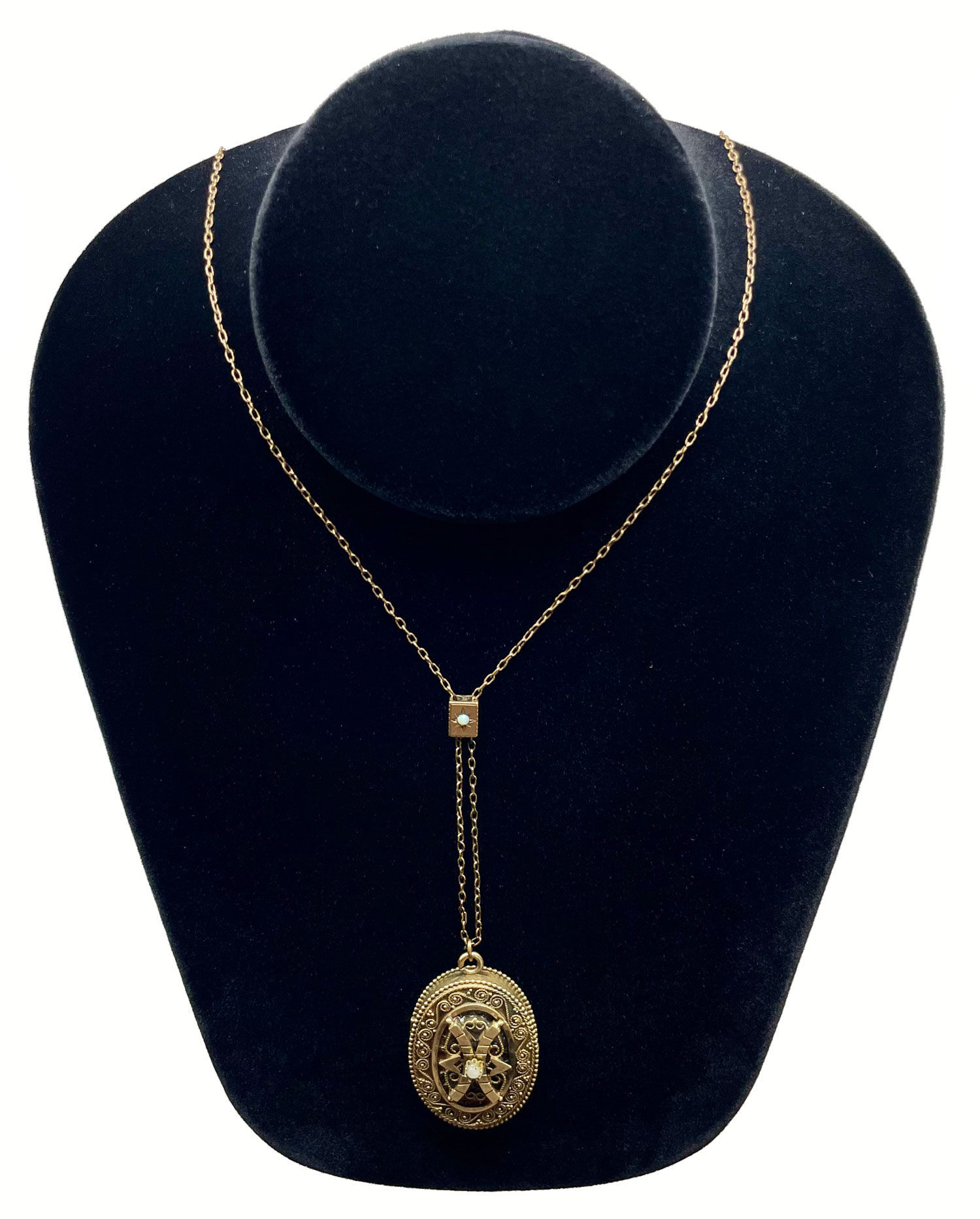 Antique locket pendant necklace