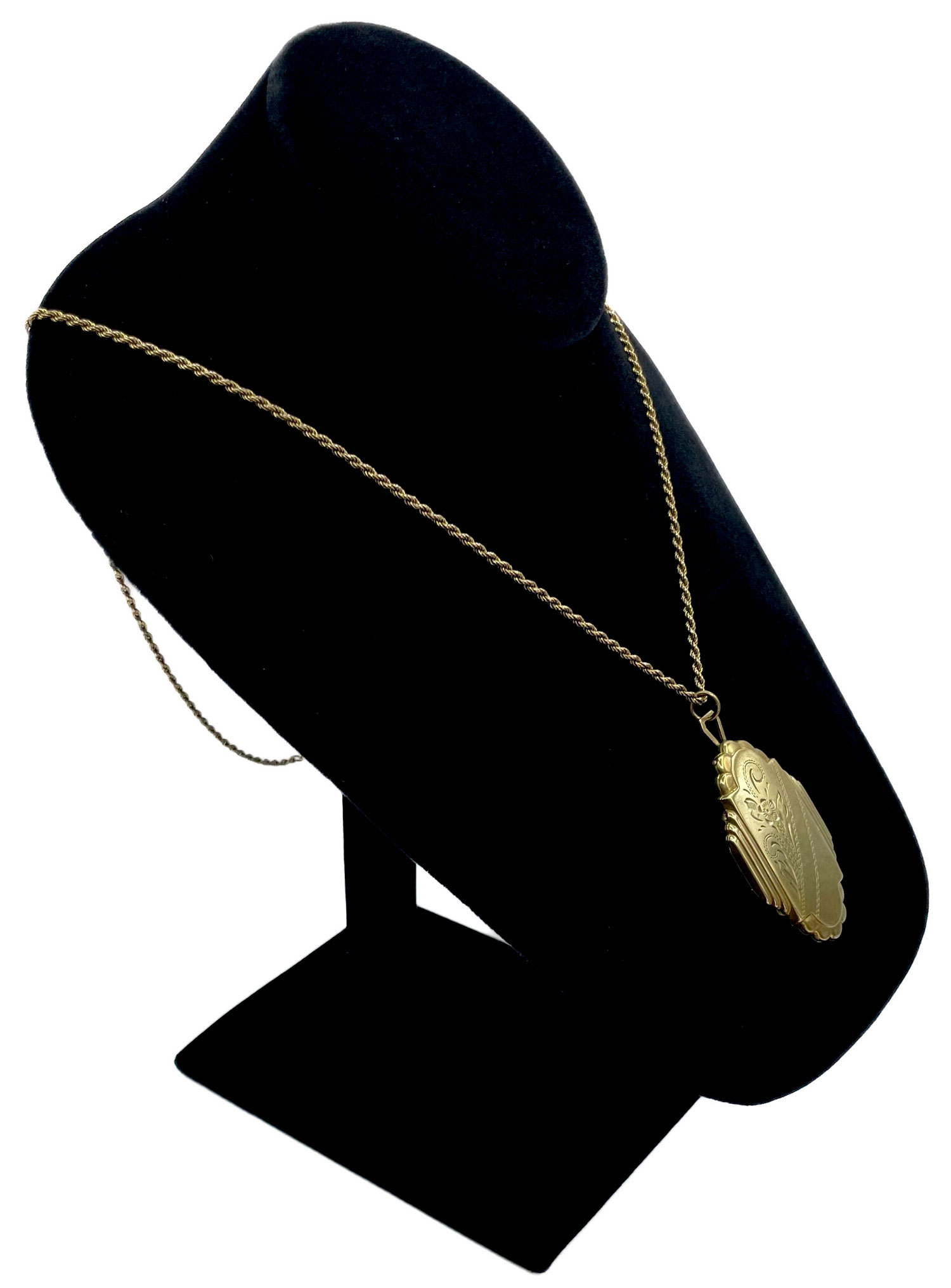 Art Deco locket pendant necklace