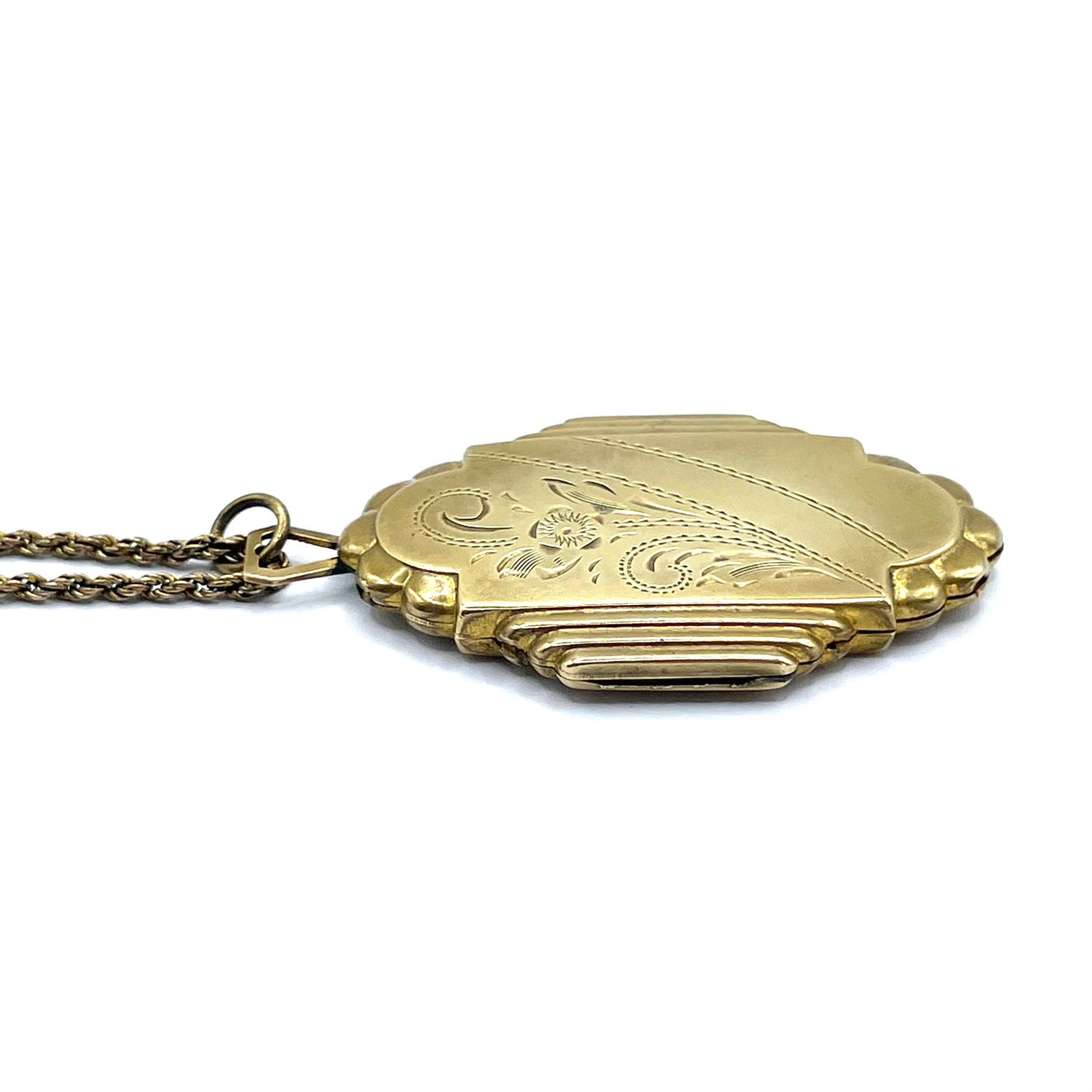 Art Deco locket pendant necklace