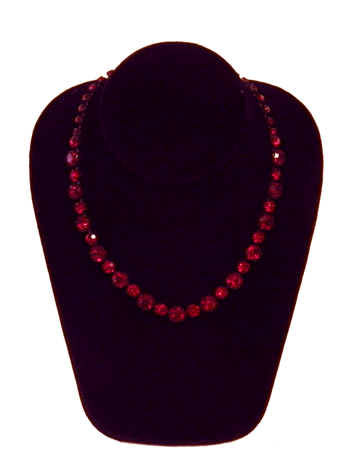 vintage 1950's red rhinestone necklace