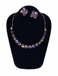 Vintage 1950's purple rhinestone necklace and earring set