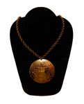 vintage Buddhist copper pendant necklace 