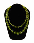 vintage vaseline glass bead necklace